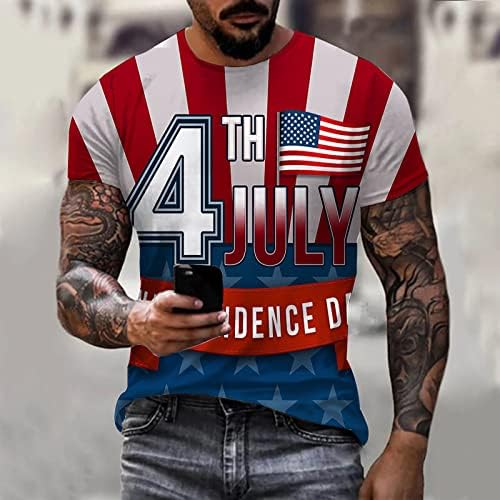 Ruiruilico Patriotske majice za muškarce 4. jula Američka zastava 2023 Ljetni kratkih rukava opuštaju se grafički