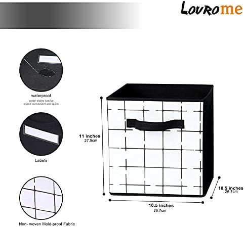 Lourome Cubes. B & W Check Set Cube Cube, 6x kockice za odlaganje kockica. 10.5 Cubby Storage