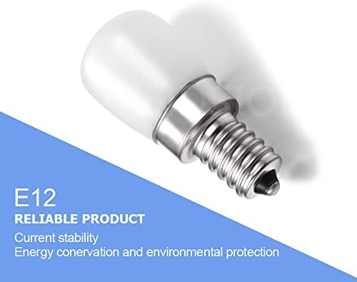 Ruiandsion E12 LED sijalica 1.6 W Noćna sijalica zamjena za 15w ekvivalentnu halogenu lampu 110V Low Heat za spavaću sobu Sol svjetla kandelabra aparat svjetla za frižider, toplo Bijela