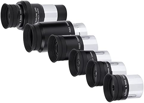Vifemify 2x teleskop Barlow LENSL LENSL 6.3mm / 10mm / 12,5 mm / 20mm / 32mm Okupi za teleskopski