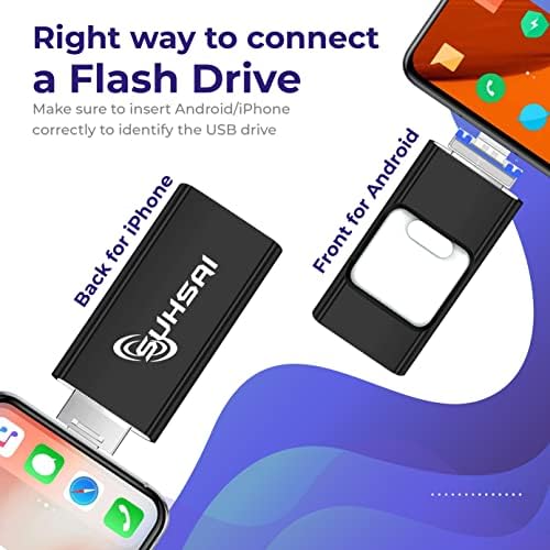 Suhsai 4 u 1 Flash Drive Vanjski podaci Storage & Backup Thumb Drive - 32GB USB Memory Stick šifrirani