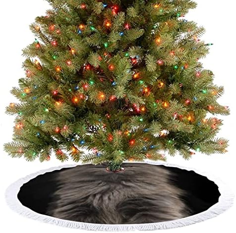 Portret sive suknje za božićnu drvcu za sivo za praznične zabave ukrasa sa tasselom čipkom