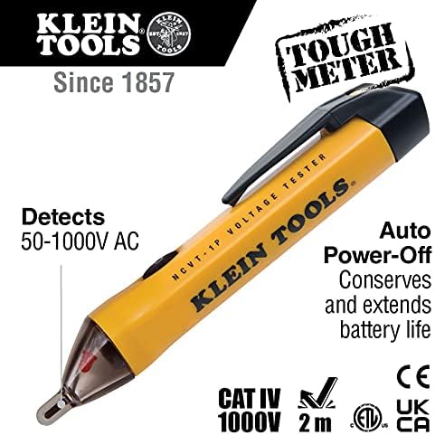 Klein Alati ET300 Tražilica za prekidač i NCVT1P Tester napona, olovka za detekciju napona, 50V do 1000V AC, zvučni i treperi LED alarmi, džepni kopču