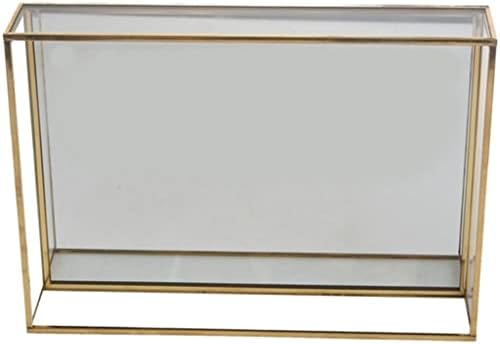 N / A Retro skladišni ladica zlatna pravokutnik stakla za šminku Organizator pladanj nakit zaslon Početna