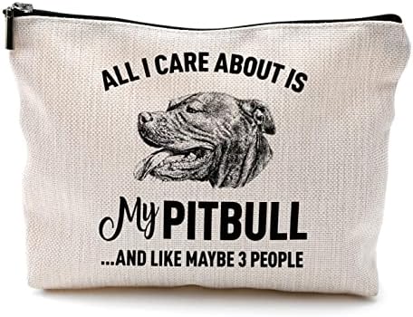 AIEVFU sve o čemu brinem je moja Pitbull torba za šminkanje, smiješna Pitbull kozmetička torba