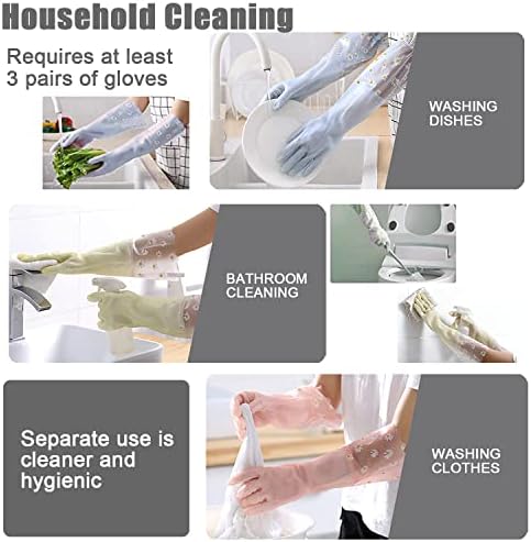 4-u-1 rukavice za pranje posuđa, rukavice za čišćenje domaćinstva za višekratnu upotrebu neklizajuće izdržljive za pranje veša kuhinjski toalet bez lateksa