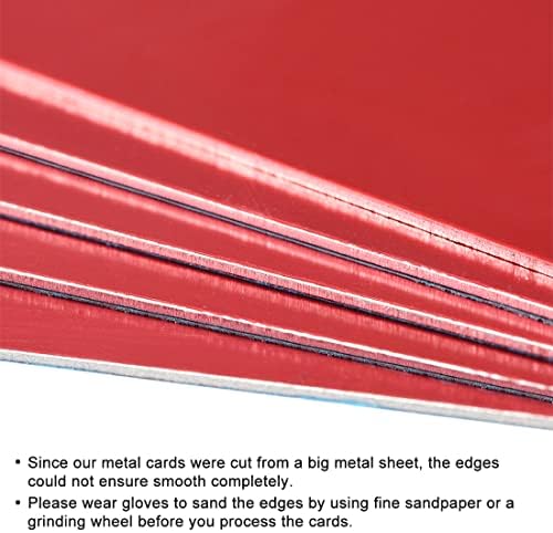 Uxcell prazna metalna karta 80x40x0,6mm anodizirana aluminijska ploča za diy laserski ispis gravira crvena