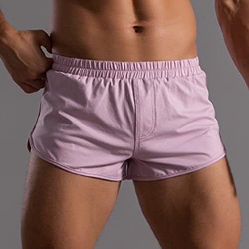BMISEGM MENS Donje rublje Muška ljetna puna boja pamučne hlače Elastična opsega labavi brzi suhi