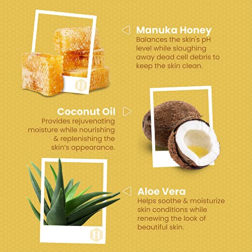Sredstvo za pranje lica i tijela s Manuka medom, kokosovim uljem i Aloe Verom - njegujuća hidratantna krema za