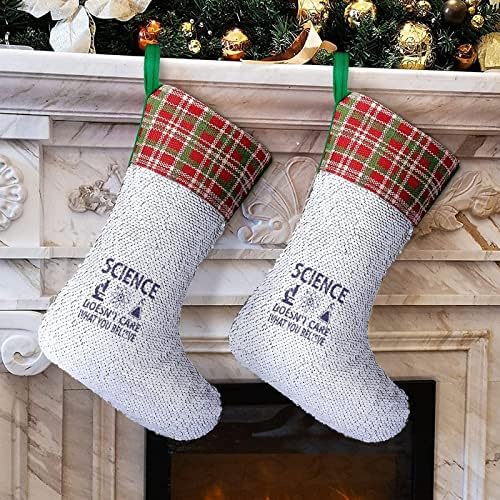 Science vjeruje da božićne sekfice čarape Xmas Tree ukrasi za odmor za odmor za unutarnju kuću na otvorenom