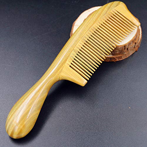 Prirodni zeleni češalj sandalovine - fini zub ručno rađeni češljci za kosu za kovrčavu kosu -