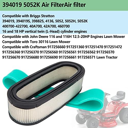 394019 5052K filter zraka sa 272490 Prettez kompatibilan sa briggs Stratton 394019S 398825 4136 5052 5052h