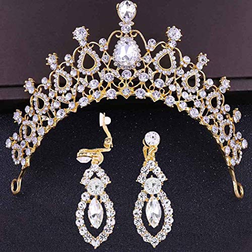 Ursumy Princess set naušnica za vjenčane krune Kristalna Tiara Bridal Headpiece Rhinestone set nakita