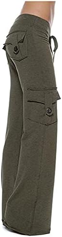 JORASA Womens Dukset elastične struke hlače nacrtavanje Srednjeg uspona pantalonaca Dugme dno personalizirano