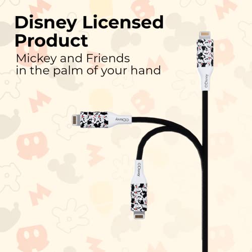 Disney Mickey Mouse 6ft zamjena za iPhone punjač brzo punjenje-MFI certificirani pleteni USB kabl