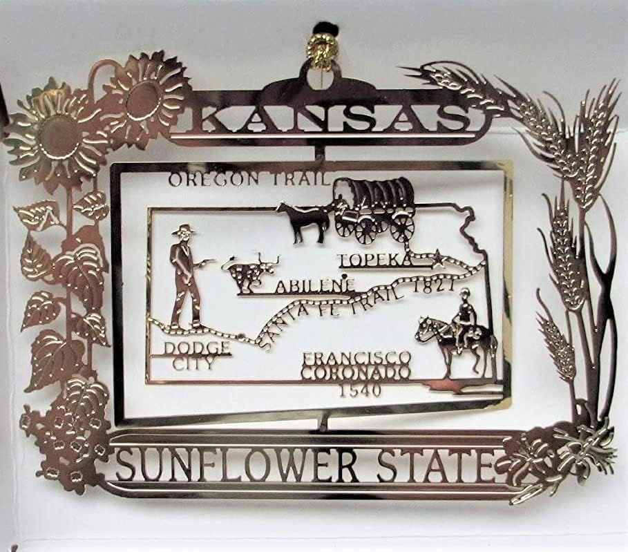 Nations Treasures Kansas Božić Ornament Država Suvenir Poklon