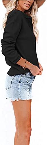Ženska boja blok tunika Dugi raglan rukave prugaste košulje okrugli vrat Pulover majica modne vrhove za žene