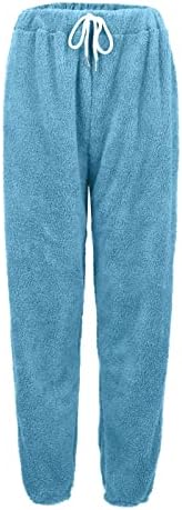 Swrowesi hlače za žene zimske casual labave plišane hlače Čvrsta debela plus veličina Stretch Sweatpants