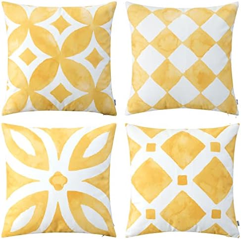 Hwy 50 žuti jastuk za bacanje set 20x20 inča za kauč za dnevne sobe, dekorativni mekani udobni geometrijski