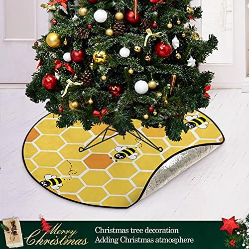 Medeni pčelinji božićni stablo mat vodootporan stalci za stalke za stalke Mat tepih ispod božićnog drvca Pribor