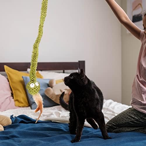 Ipetboom Cat TEASER igračke Plush Snake Cat Teaser Cat Wand Pet Interactive igračka Cat Chasing igračka