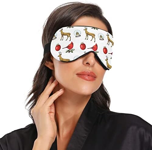 Unisex Sleep maska ​​za spavanje Xmas-Bird-Deer-Snow-Globe noć Spavaća maska ​​Komforna pokrivača sjene
