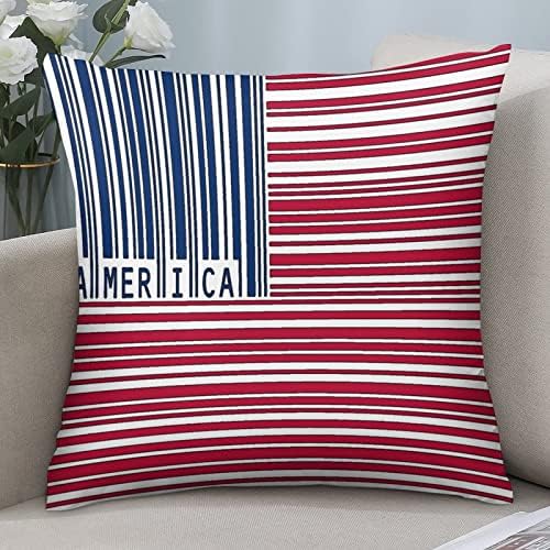 Američka zastava ravna linija od 2 baca jastuk pokriva kvadratne jastučne jastuke za kauč za sof kauč auto ukrasni