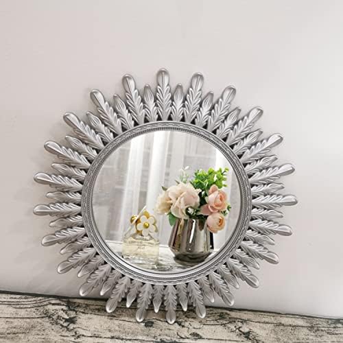 Ladica za ogledalo od perja Hamphinee, ukrasno zidno ogledalo, Vintage Kućni dekor za dnevni boravak, kuhinju,