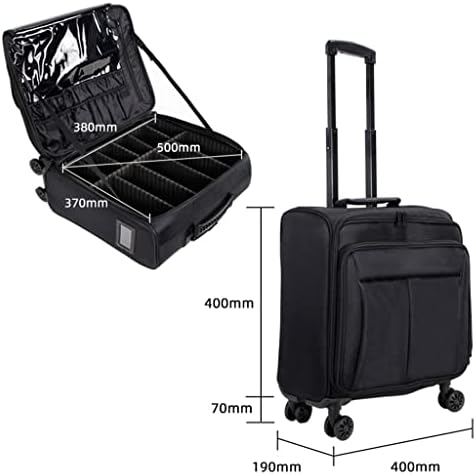 N / A Case za šminke na kotačima Putovanje Crna platna Mali kofer savijanje kotrljanja prtljage kolica