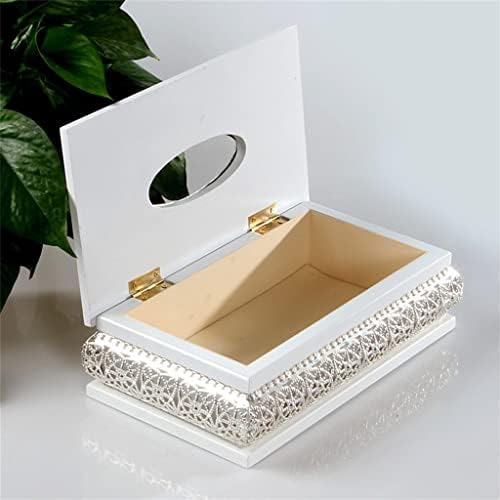 Lysldh kutija za tkivo europskog stila bijelog drveta Zlatna tkiva Kućna dekoracija Kutija za ubrus Kreativna