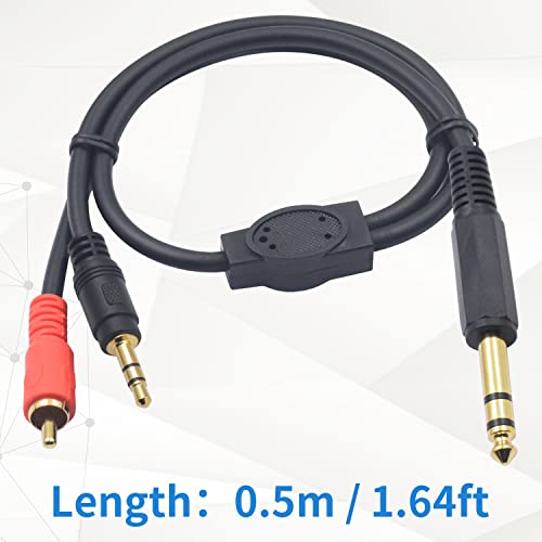Duttek 1/4 do RCA i 1/8 kabela za spajanje slušalica, 1/4 inčni 6,35 mm muški do 1 / 8inch 3,5 mm i RCA