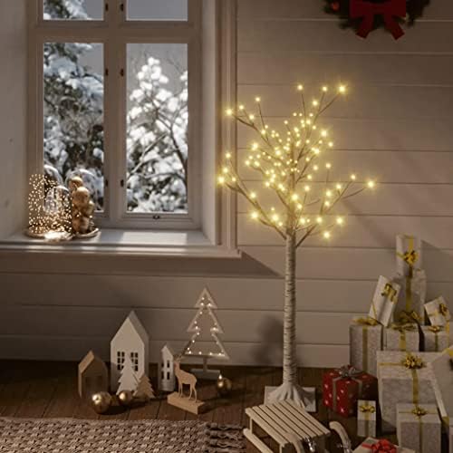 Vidaxl božićno drvce 128 LED-a 3.9 'Topla bijela vrba na otvorenom
