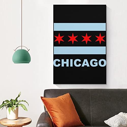 Čikaška državna zastava štampana slika zidna Umjetnost moderna umjetnička djela vertikalna viseća slika za