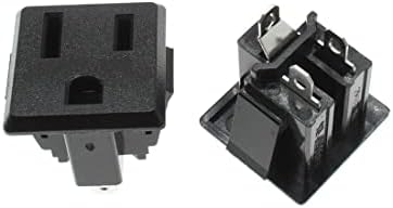 HAJXZH crni američki 3-pinski utikač 2kom crni američki tip industrijski utikač AC 125V 15A primjenjivo na konektore