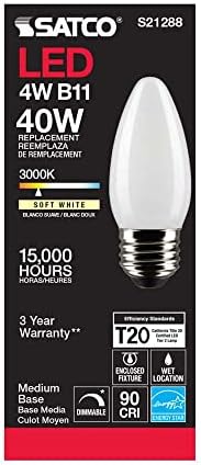 Satco S21288 / 06 4-vatne LED E26 sijalice, 3000K, 15000 sat, zatamnjenje, 6 pakovanje