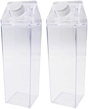 Kyhsom 2pack mlijeko za kartonsku vodu - bistra prozirna kvadratna čaše za piće Propuštava kreativna BPA
