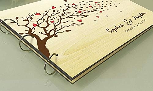 Jedinstveno personalizirano drvo uređeno srce i ptice za vjenčanje za vjenčanje knjiga Foto albumi Scrapbook