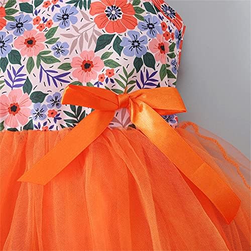 Ružičasta haljina za djevojčice Toddler Stretch teret boemski cvjetni otisci Tulle haljina šik
