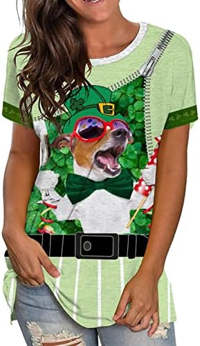 Ilugu Happy St. Patrickovske majice za žene Shamrock grafička majica kratkih rukava TUNIC TUNIC-a za nošenje