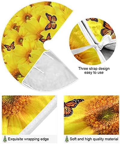 Oarencol Sunflowers Leptir Fingling Tree Suknja 36 inča Žuto cvjetni print Xmas Dekoracije za odmor