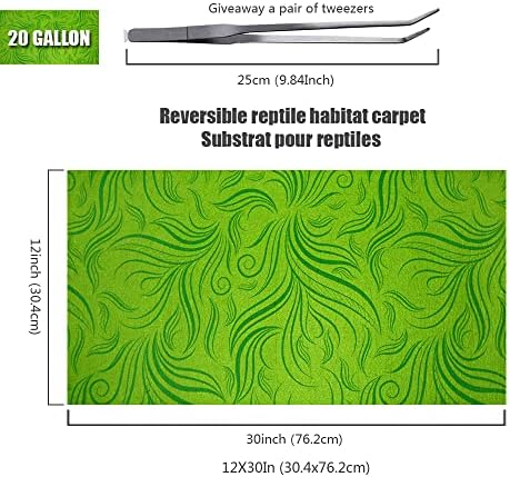 REP BUDDY 2 paket Reptile Carpet Rainforest Tropical Mat & reverzibilni podloge, Terrarium Liner posteljina,
