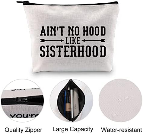VAMSII Sisterhood Gifts Ain't no Hood like Sisterhood Makeup Bag Sorority Sister Gifts Sister Friend