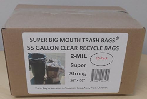 Super velika ušća za smeće® 55 galona čiste recikliraju smeće za smeće 2-mil 38 Š x 58 H - 10 paketa