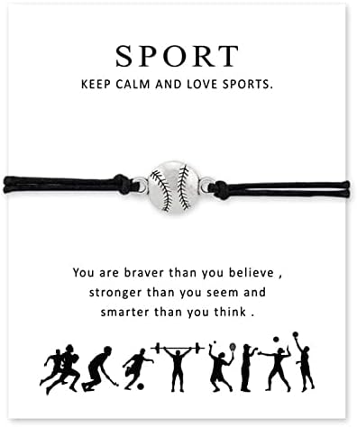Kicomvi Sport Charm narukvice ručno rađene fudbalske Bejzbol odbojkaške pletene narukvice sa