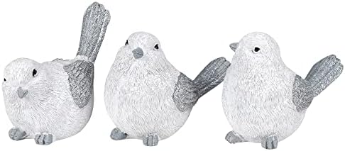 TRANSPAC srebrni krilni repni ptica trio pjenušava 3 x 4 inčna smola figurica od 3