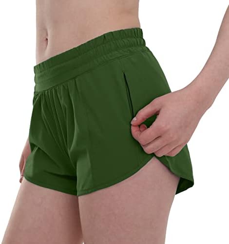 Aurefin trčanja za žene, lagane atletske kratke hlače sa mrežnim oblogom i zip džepom Brze vježbanje