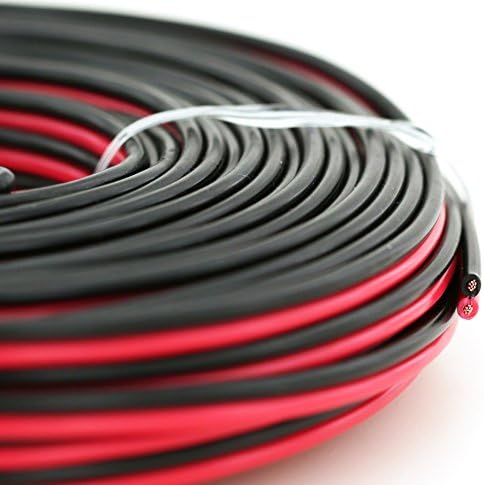 GS Power Čisti bakar 20 AWG 100 FT Crveni i 100ft Crni vezani za napajanje Zip kabel za napajanje za automobilom