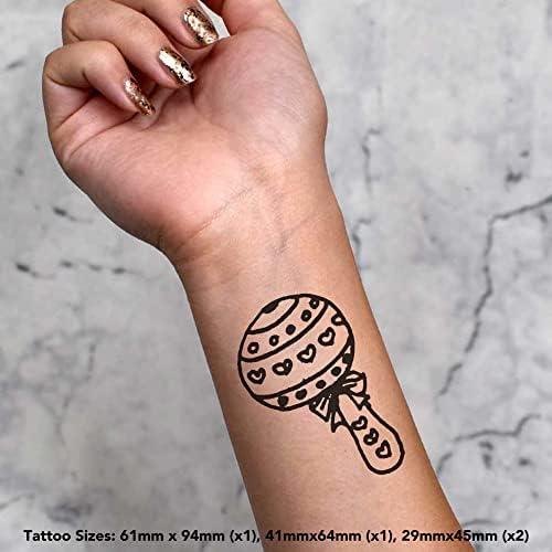 Azeeda 4 x 'baby zvecke' privremene tetovaže