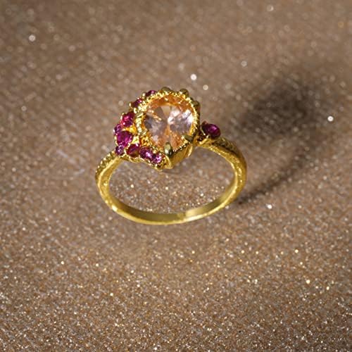 Vjenčanje i angažman prstenovi prsten za nakit svijetli modni nakit angažiran za žene Amber Ring Amber