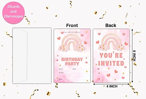 Rainbow Rođendanske kartice za djecu, pozivnice za zabavu, kartice za dječje dječake, slavlje